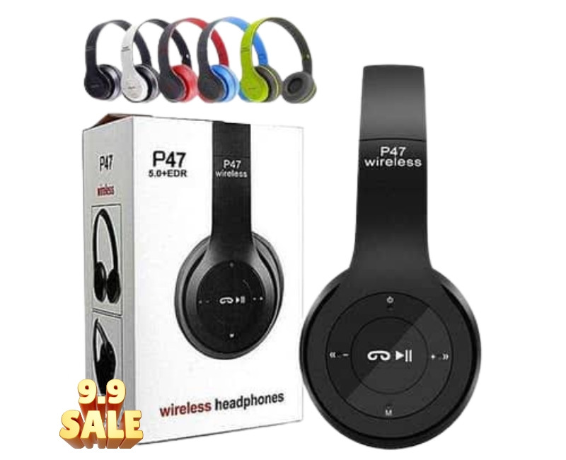 P47 Wireless Bluetooth Foldable Headphones [Fm/Wireless/Tf Card Model]