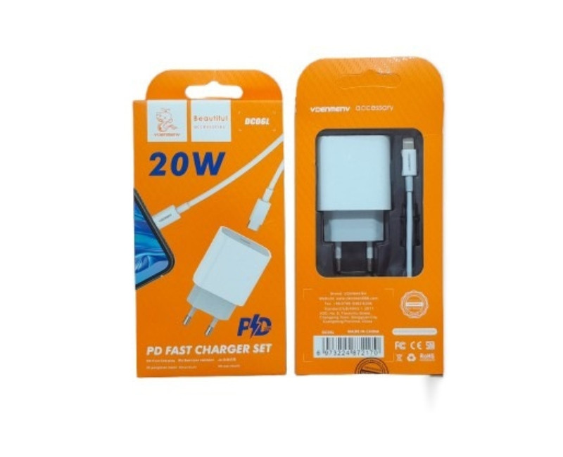 Denmen Home Charger DC06L Type-C 20W PD FAST CHARGER